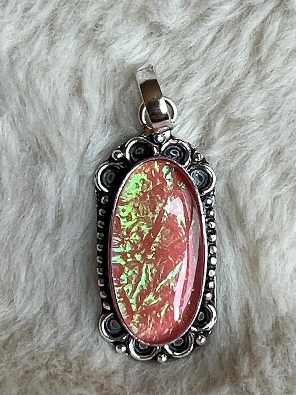 Dichroic Glass Gemstone Pendant
